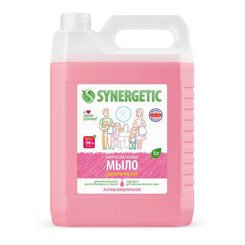  Мыло жидкое 5 л synergetic, "аромамагия" гипоаллергенное, биоразлагаемое, эко, 105504 | Мыло жидкое