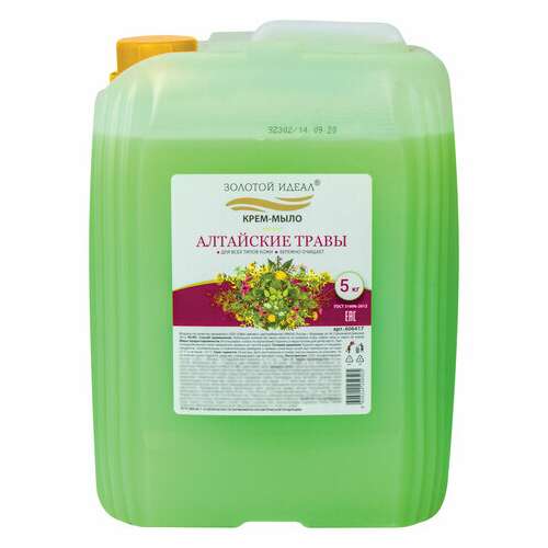  Мыло-крем 5 кг золотой идеал, "алтайские травы", 606417 | Мыло жидкое