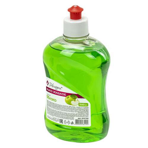  Мыло жидкое 500 мл, мелодия "яблоко", пуш-пул, 604786 | Мыло жидкое