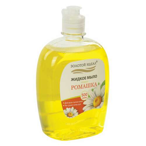  Мыло жидкое 500 г золотой идеал "ромашка", флип топ, 606784 | Мыло жидкое