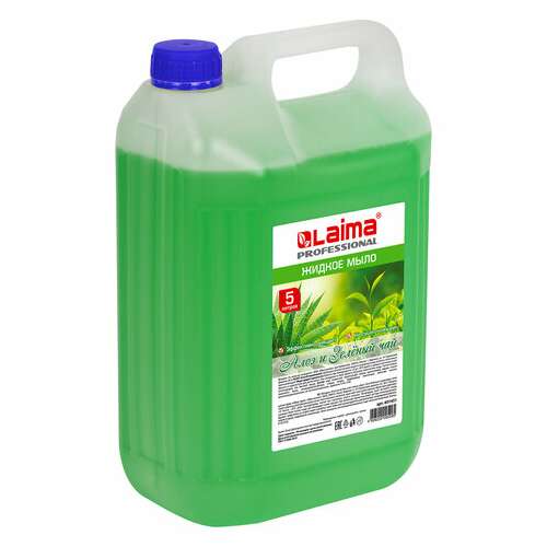  Мыло жидкое 5 л, лайма professional "алоэ и зеленый чай", 601431 | Мыло жидкое