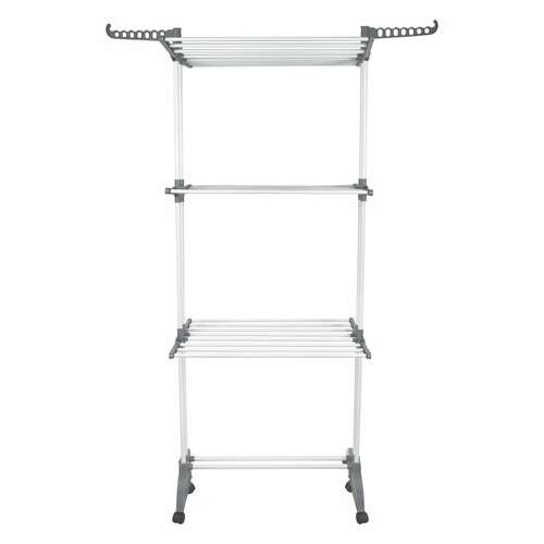 Сушилка напольная для белья раскладная многофункциональная, 3 уровня, на колесах, "super compact", складное основание, laima home, 608462  Сушилка напольная для белья раскладная многофункциональная, 3 уровня, на колесах, "super compact", складное основание, laima home, 608462 | Сушилки для белья