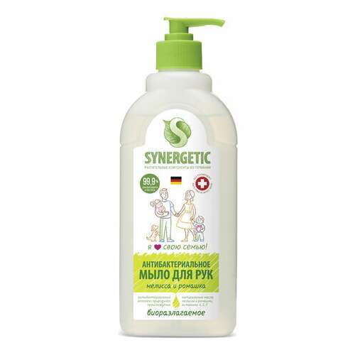  Мыло жидкое антибактериальное 500 мл synergetic "мелисса и ромашка", 105061 | Мыло жидкое