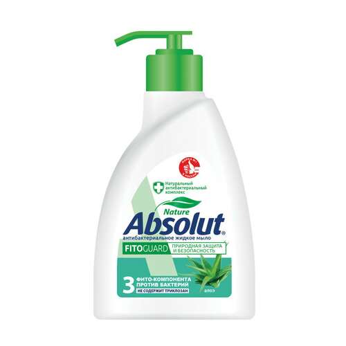  Мыло жидкое антибактериальное 250 мл absolut (абсолют) "алоэ", дозатор, не содержит триклозан, 5064, 5009, 5064 | Мыло жидкое