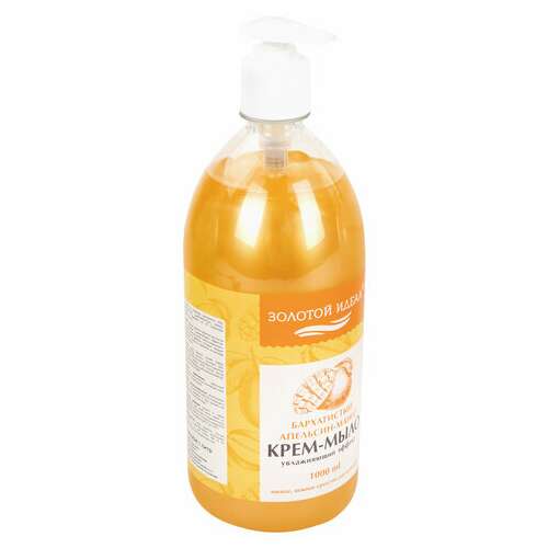  Мыло-крем жидкое 1 л золотой идеал "бархатистый апельсин-манго", дозатор, 608287 | Мыло жидкое