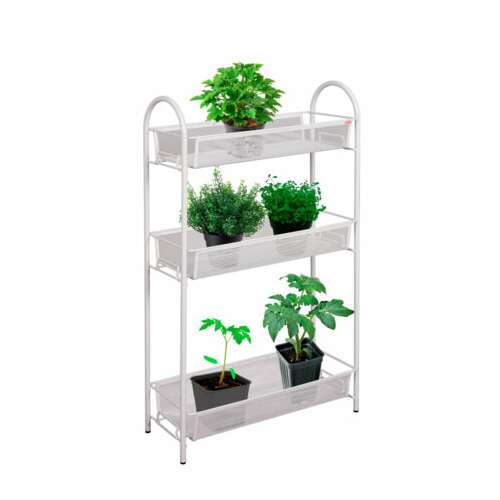  Этажерка "ладья-13" офисно-бытовая 3 яруса, металл, белая, 43х17х75,5 см, э 399 б | Тележки офисно-бытовые