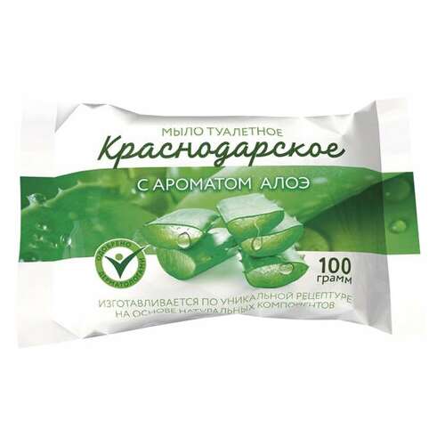  Мыло туалетное 100 г краснодарское (меридиан), "алоэ" | Мыло кусковое