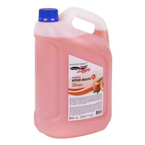  Мыло-крем жидкое deluxe, 5 л, золотой идеал "персик", перламутровое, 607496 | Мыло жидкое