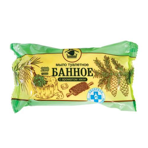  Мыло туалетное 200 г, банное (меридиан), "хвоя" | Мыло кусковое