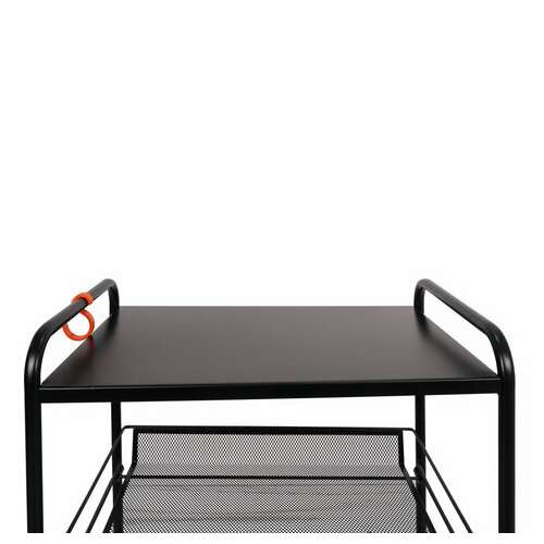  Этажерка "ладья-34кс" офисно-бытовая 3 яруса+столик, металл, черная, 44,5х30х84 см, э 357 ч | Тележки офисно-бытовые