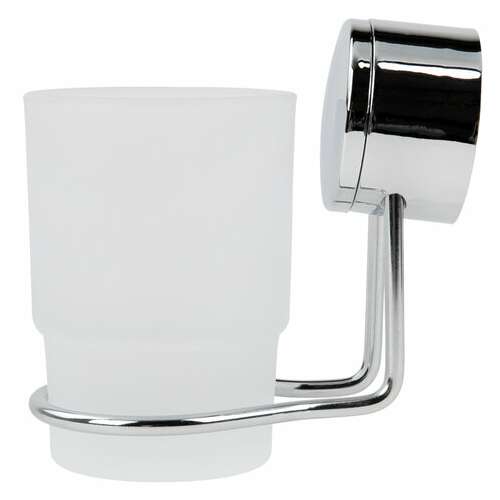  Стакан для туалетных принадлежностей laima, хромированная сталь/стекло, крепление к стене, 607429 | Мыльницы, стаканы для туалетных принадлежностей