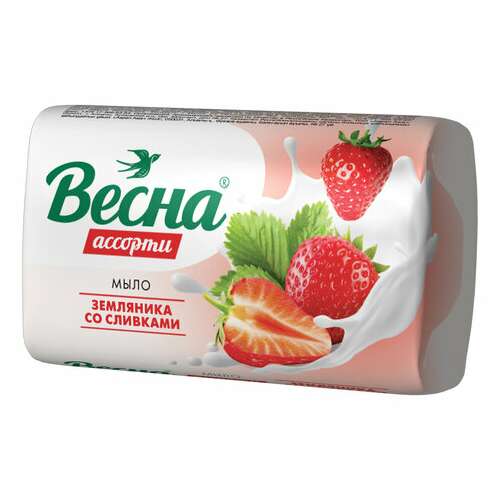  Мыло туалетное 90 г весна "земляника со сливками", гост, 6090 | Мыло кусковое