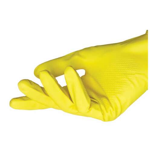  Перчатки многоразовые латексные aviora, хлопчатобумажное напыление, размер s (маленький), желтые, вес 40 г, 402-566 | Перчатки латексные, виниловые и резиновые