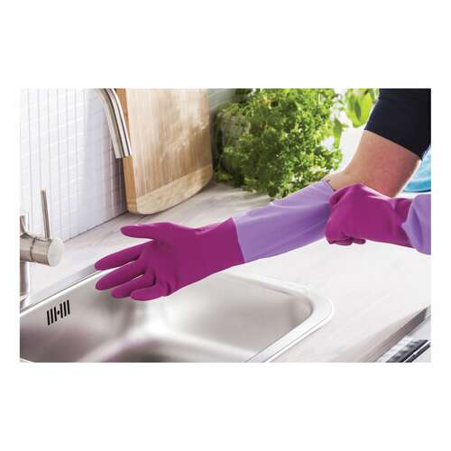 Перчатки многоразовые резиновые york "роза", хлопчатобумажное напыление, прочные, размер l (большой), розовые, вес 75 г, 92680  Перчатки многоразовые резиновые york "роза", хлопчатобумажное напыление, прочные, размер l (большой), розовые, вес 75 г, 92680 | Перчатки латексные, виниловые и резиновые