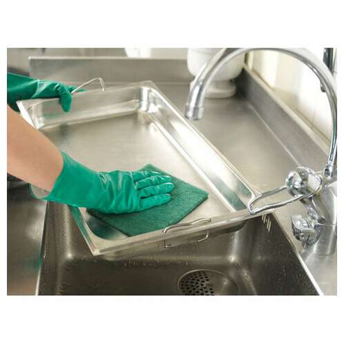  Перчатки многоразовые нитриловые vileda универсальные, антиаллергенные, размер l (большой), зеленые, вес 66 г, 100802 | Перчатки латексные, виниловые и резиновые