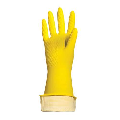  Перчатки многоразовые латексные laima "премиум", х/б напыление, сверхплотные, размер xl (очень большой), желтые, вес 70 г, 600781 | Перчатки латексные, виниловые и резиновые