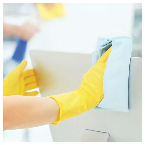  Перчатки многоразовые латексные aviora, хлопчатобумажное напыление, размер m (средний), желтые, вес 42 г, 402-567 | Перчатки латексные, виниловые и резиновые