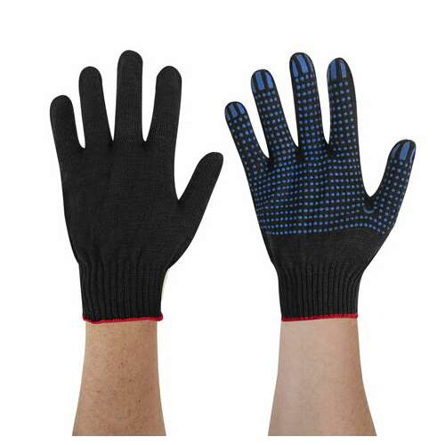 Перчатки хлопчатобумажные, комплект 100 пар, 10 класс, 40-42 г, 116 текс, пвх-точка, laima люкс черные, 608677  Перчатки хлопчатобумажные, комплект 100 пар, 10 класс, 40-42 г, 116 текс, пвх-точка, laima люкс черные, 608677 | Перчатки и рукавицы хлопчатобумажные