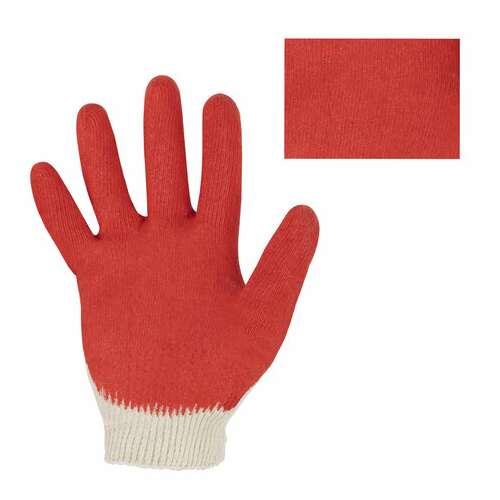  Перчатки хлопчатобумажные, износостойкие одинарный латексный облив, 13 класс, комплект 5 пар, laima люкс, 600802 | Перчатки и рукавицы хлопчатобумажные