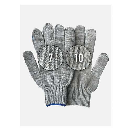  Перчатки хлопчатобумажные плотные, комплект 100 пар, 10 класс, 50-52 г, 133 текс, пвх-точка laima люкс 2, серые, 608679 | Перчатки и рукавицы хлопчатобумажные