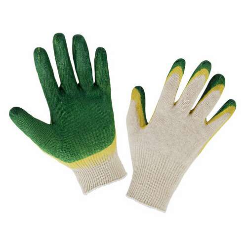  Перчатки хлопчатобумажные износостойкие двойной облив, 13 класс, комплект 100 пар, 40-42 г, laima люкс, 608673 | Перчатки и рукавицы хлопчатобумажные