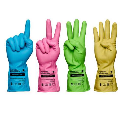  Перчатки многоразовые виниловые голубые усиленные гипоаллергенные, тр тс, professional, размер l (большой), вес 90 г, adm, 31155 | Перчатки латексные, виниловые и резиновые