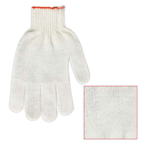  Перчатки хлопчатобумажные, комплект 5 пар, 7,5 класс, 36-38 г, 166 текс, без пвх, laima "стандарт", белые, 600804 | Перчатки и рукавицы хлопчатобумажные