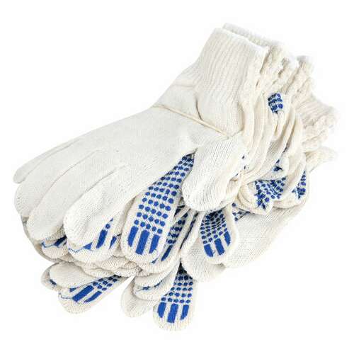 Перчатки хлопчатобумажные эконом, комплект 100 пар, 10 класс, 26-28 г, 83 текс, с пвх, laima эконом, белые, 608680  Перчатки хлопчатобумажные эконом, комплект 100 пар, 10 класс, 26-28 г, 83 текс, с пвх, laima эконом, белые, 608680 | Перчатки и рукавицы хлопчатобумажные