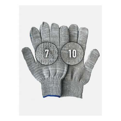  Перчатки хлопчатобумажные, комплект 5 пар, 7 класс, 60-62 г, 216 текс, пвх-точка, laima "профи", меланж, 604471 | Перчатки и рукавицы хлопчатобумажные