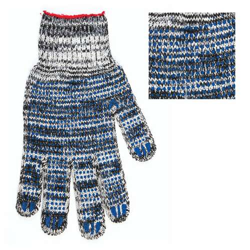  Перчатки хлопчатобумажные, комплект 5 пар, 7 класс, 60-62 г, 216 текс, пвх-точка, laima "профи", меланж, 604471 | Перчатки и рукавицы хлопчатобумажные