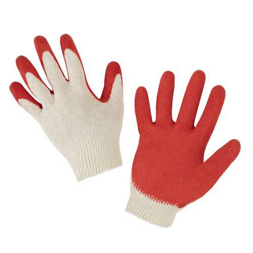  Перчатки хлопчатобумажные, износостойкие одинарный латексный облив, 13 класс, комплект 5 пар, laima люкс, 600802 | Перчатки и рукавицы хлопчатобумажные