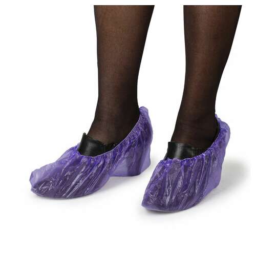  Бахилы meridian прочные 3,8 грамма, фиолетовые комплект 100 штук (50 пар), 40х15 см, пнд | Бахилы