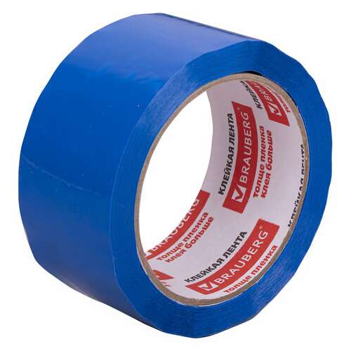 Клейкая лента упаковочная, 48 мм х 66 м, синяя, толщина 45 микрон, brauberg, 440076 | Упаковочные клейкие ленты