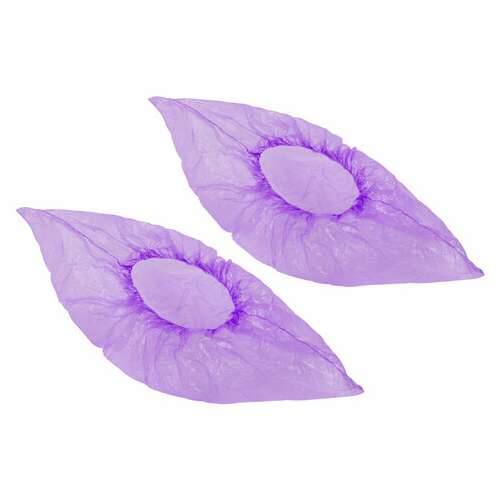  Бахилы meridian прочные 3,8 грамма, фиолетовые комплект 100 штук (50 пар), 40х15 см, пнд | Бахилы