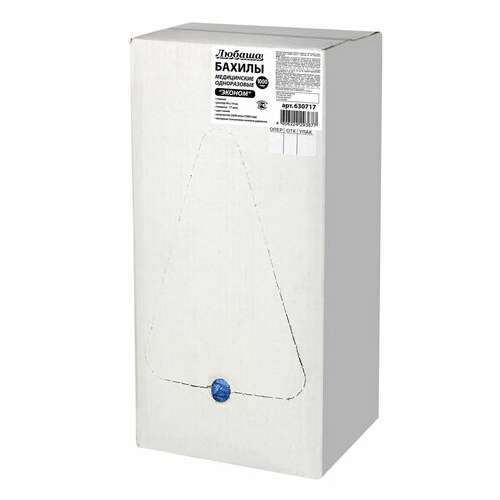  Бахилы комплект 2000 шт. (1000 пар) в упаковке, эконом, размер 40х14 см, 1,8 г, пнд, любаша, 630717 | Бахилы