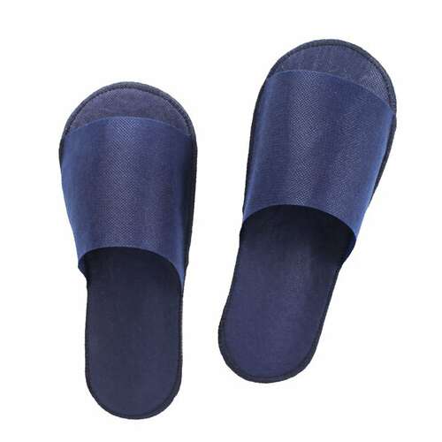  Тапочки одноразовые "стандарт" открытые комплект 25 пар спанбонд, р. 37-42, синие, smz | Тапочки