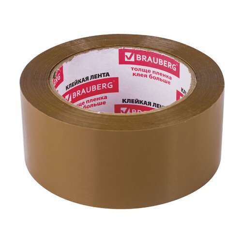  Клейкая лента упаковочная, 48 мм х 100 м, коричневая, толщина 45 микрон, brauberg, 221688 | Упаковочные клейкие ленты