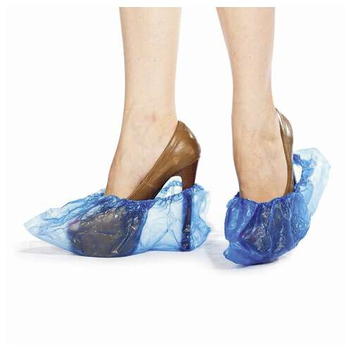  Бахилы комплект 100 штук (50 пар) в упаковке, эконом, размер 40х14 см, 1,8 г, пнд, любаша, 104978 | Бахилы