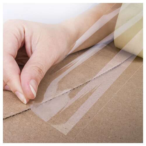  Клейкая лента упаковочная 72 мм x 66 м, прозрачная, толщина 40 микрон, staff, 440088 | Упаковочные клейкие ленты