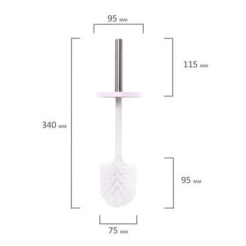  Ерш для унитаза laima, с подставкой, металл, белый, глянцевый, 604962 | Ершики для унитаза