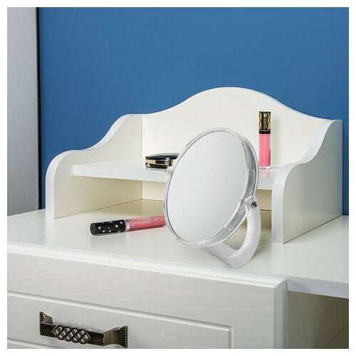  Зеркало настольное brabix, круглое, диаметр 17 см, двустороннее, с увеличением, прозрачная рамка, 607424 | Зеркала