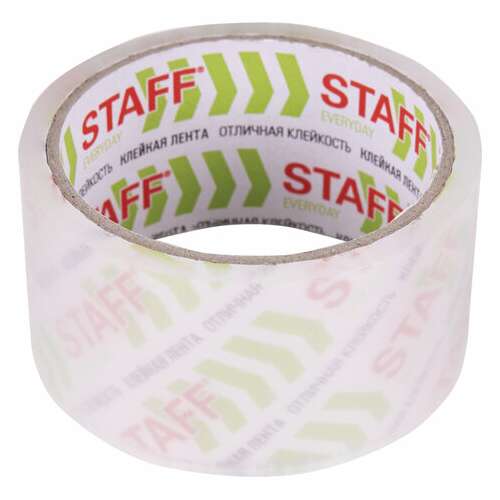  Клейкая лента упаковочная 48 мм x 40 м, прозрачная, толщина 40 микрон, staff classic, 440176 | Упаковочные клейкие ленты
