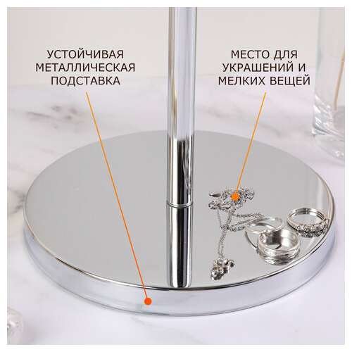  Зеркало косметическое настольное круглое, диаметр 17 см, двустороннее с увеличением, brabix, 602852 | Зеркала