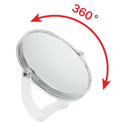  Зеркало настольное brabix, круглое, диаметр 17 см, двустороннее, с увеличением, прозрачная рамка, 607424 | Зеркала