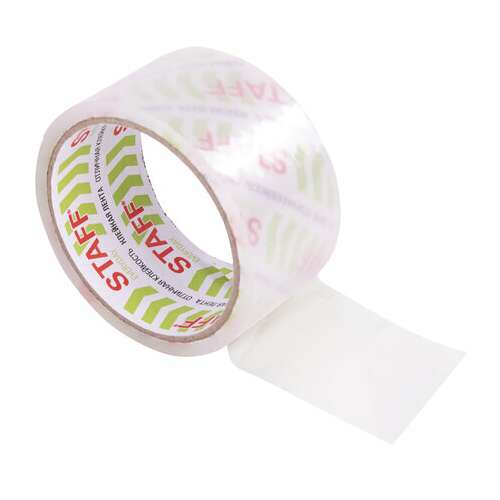  Клейкая лента упаковочная 48 мм x 40 м, прозрачная, толщина 40 микрон, staff classic, 440176 | Упаковочные клейкие ленты