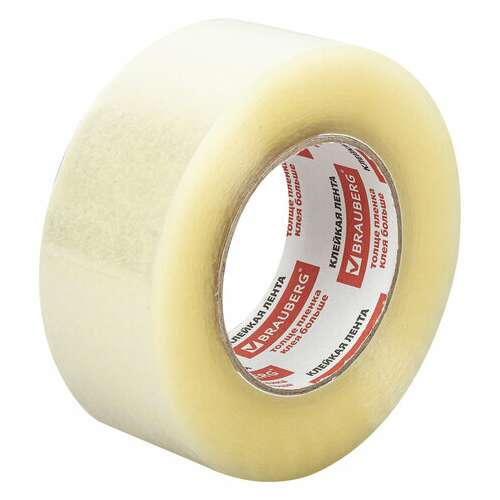  Клейкая лента упаковочная 48 мм х 200 м, прозрачная, толщина 45 микрон, brauberg, 440089 | Упаковочные клейкие ленты