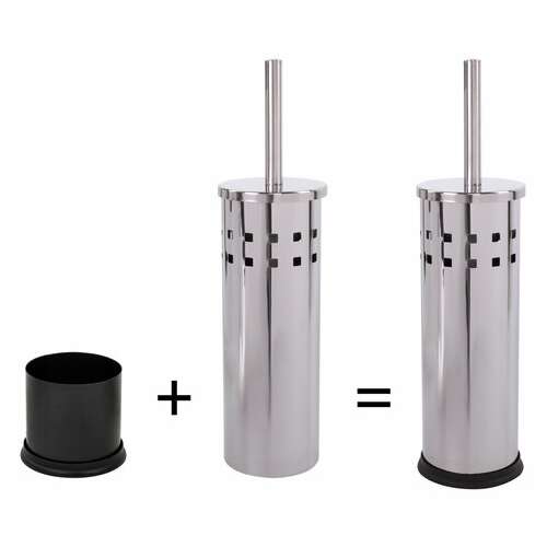  Ерш для унитаза laima, с подставкой, нержавеющая сталь, зеркальный, 601616 | Ершики для унитаза