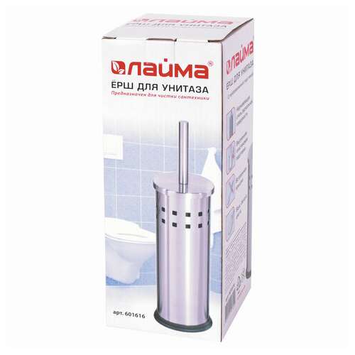 Ерш для унитаза laima, с подставкой, нержавеющая сталь, зеркальный, 601616 | Ершики для унитаза