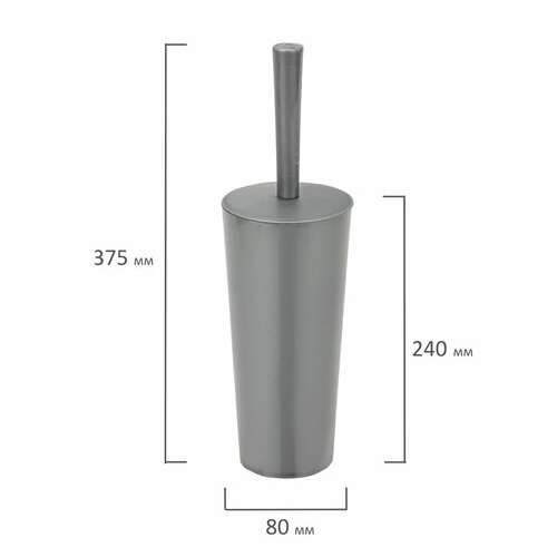  Ерш для унитаза с подставкой (высокий стан), закрытый, "стар", серебристый, idea, м 5017 | Ершики для унитаза