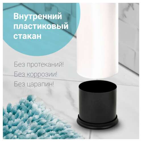  Ерш для унитаза laima, с подставкой, металл, белый, глянцевый, 604962 | Ершики для унитаза